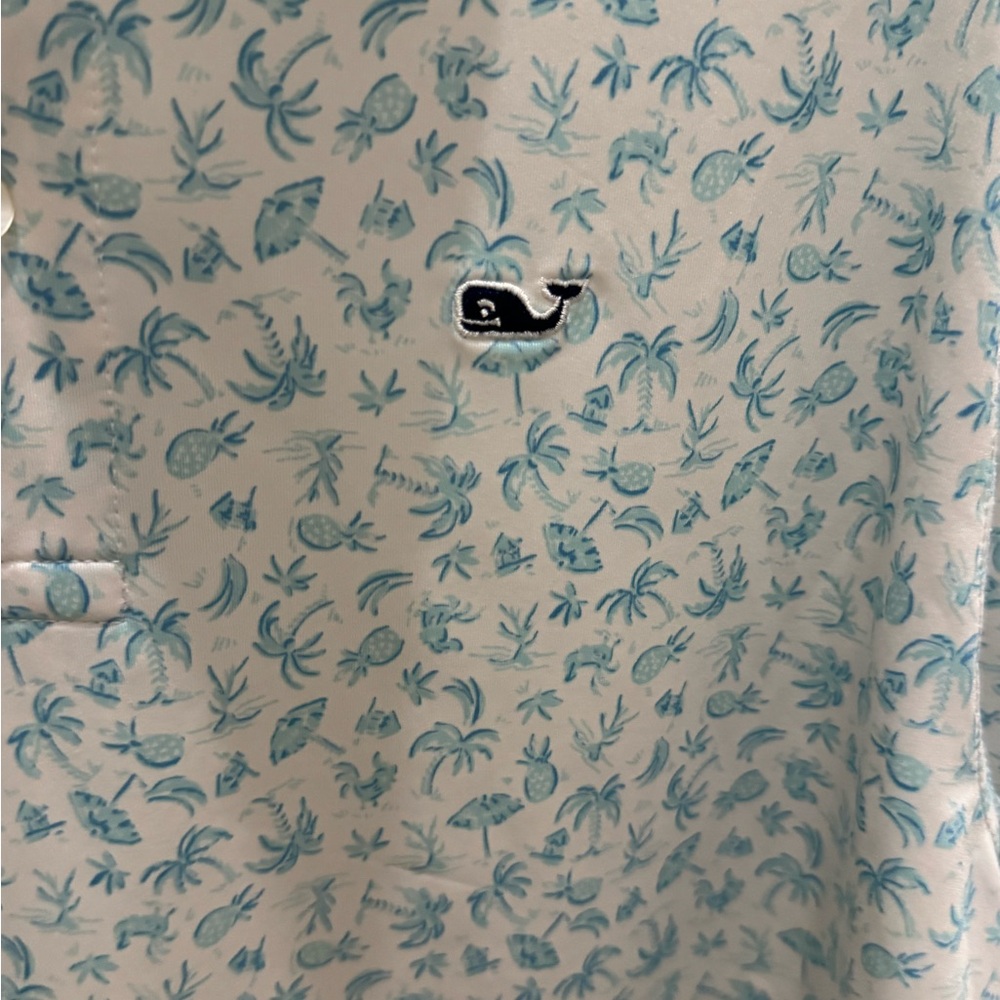 Vineyard Vines Boys Light Blue Palm Polo - Picture 3 of 4